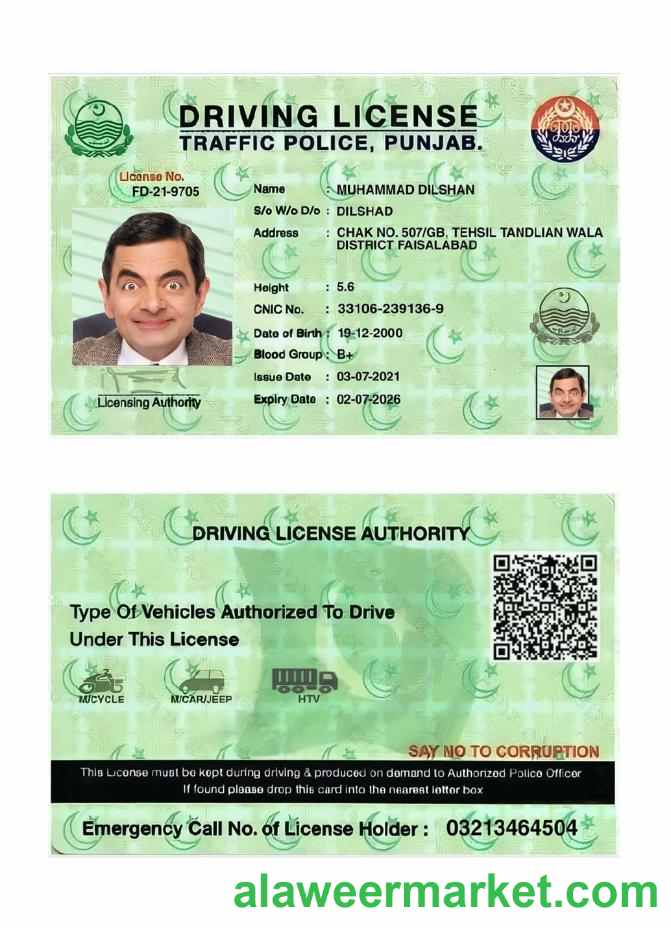 India Punjab driving license 2021-present